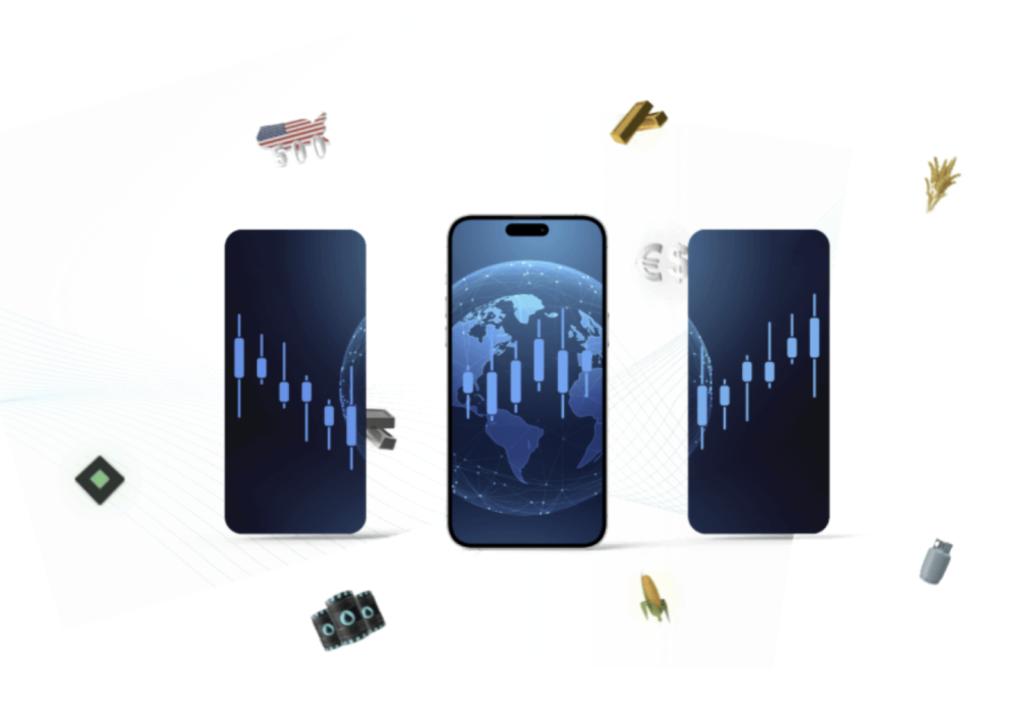 Fortrade platform showing live charts and trading interface